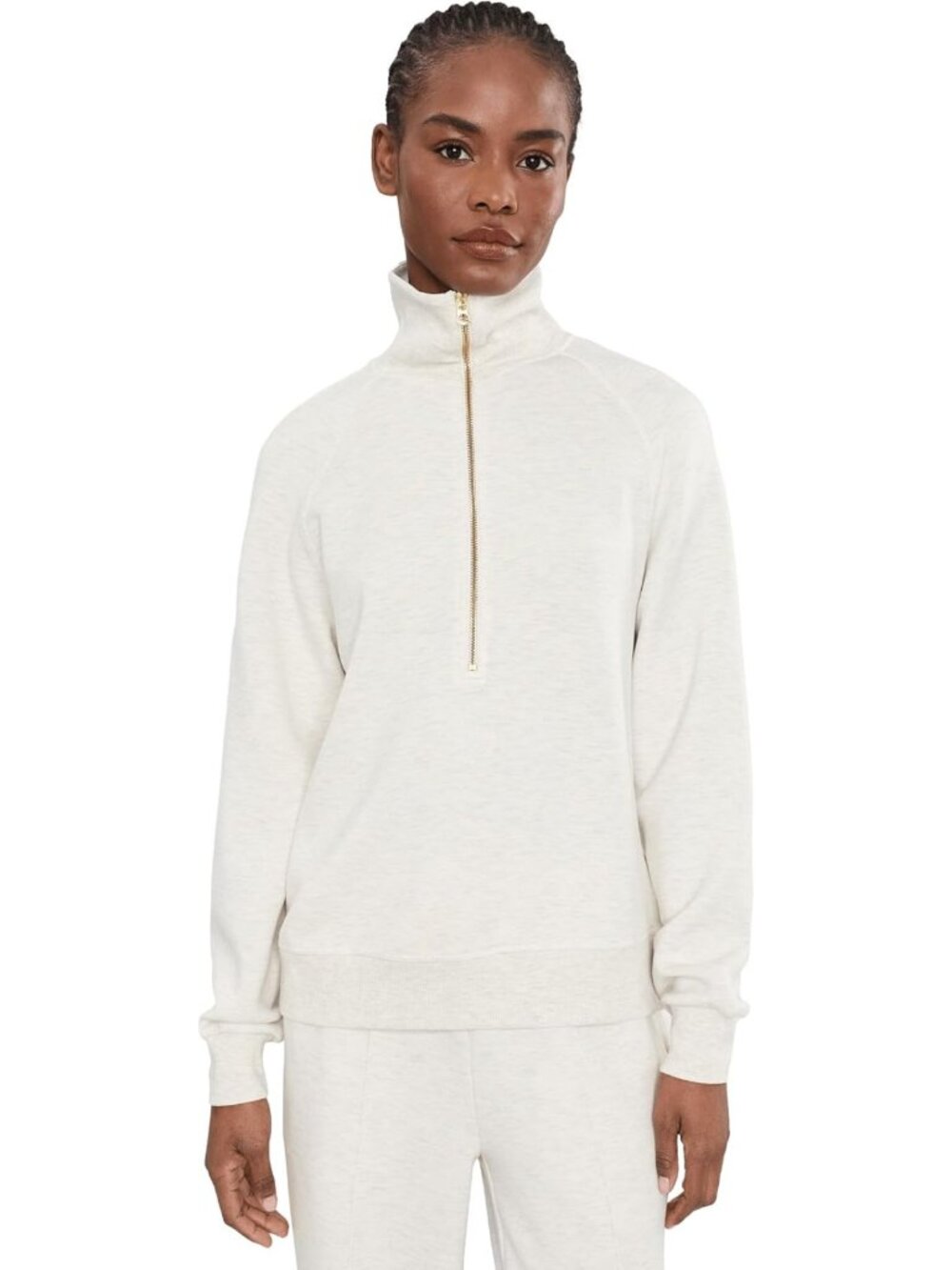 Cozy Women's Half Zip Pullover Sweatshirt - Stylish Marl Design, Perfect for